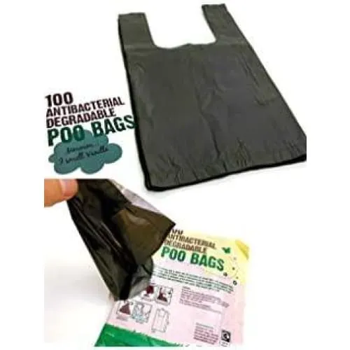 100 Antibacterial Degradable Dog Poo Bags