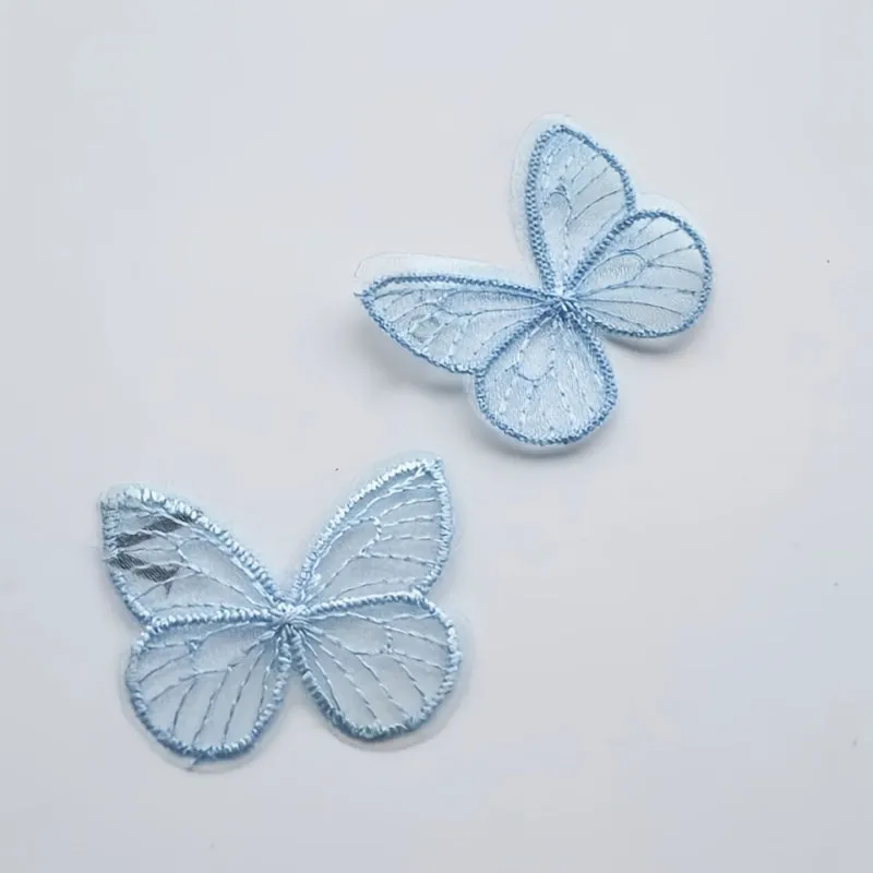 20 DIY Embroidered Butterfly Fabric Stickers in Mixed Colors