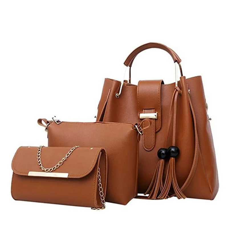 3 Pcs/Sets women leather handbags