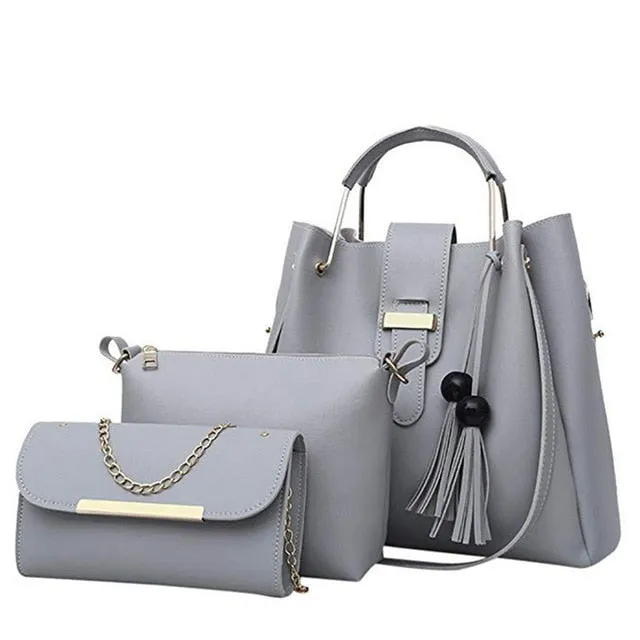 3 Pcs/Sets women leather handbags