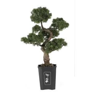 36" Artificial Cedar Bonsai Silk Plant - Low Maintenance, Life-Like & Vibrant Silk Trees For Busy People.