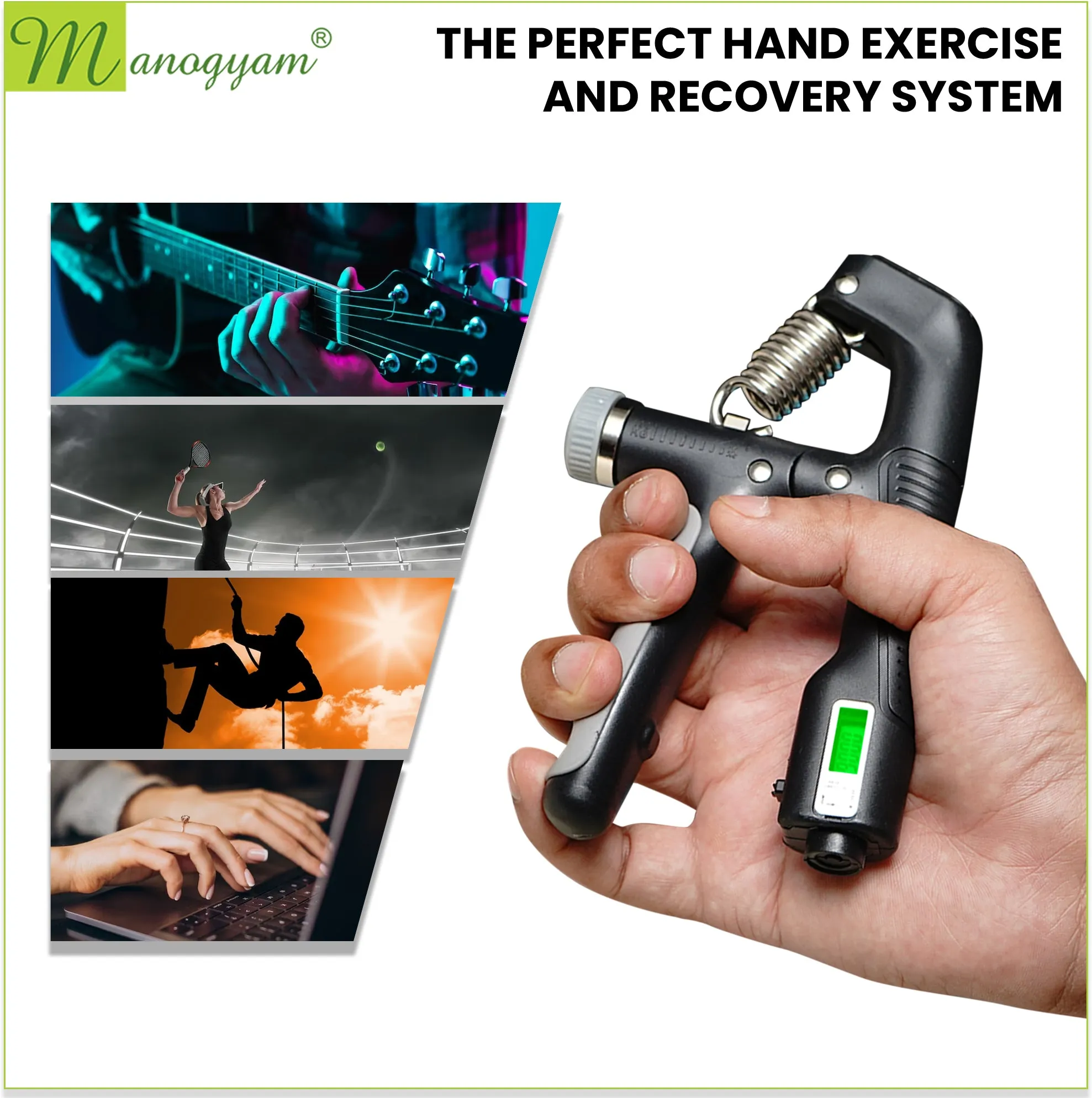 Adjustable Hand Grip Strengthener Adjustable 10-100KG Exerciser with Counter