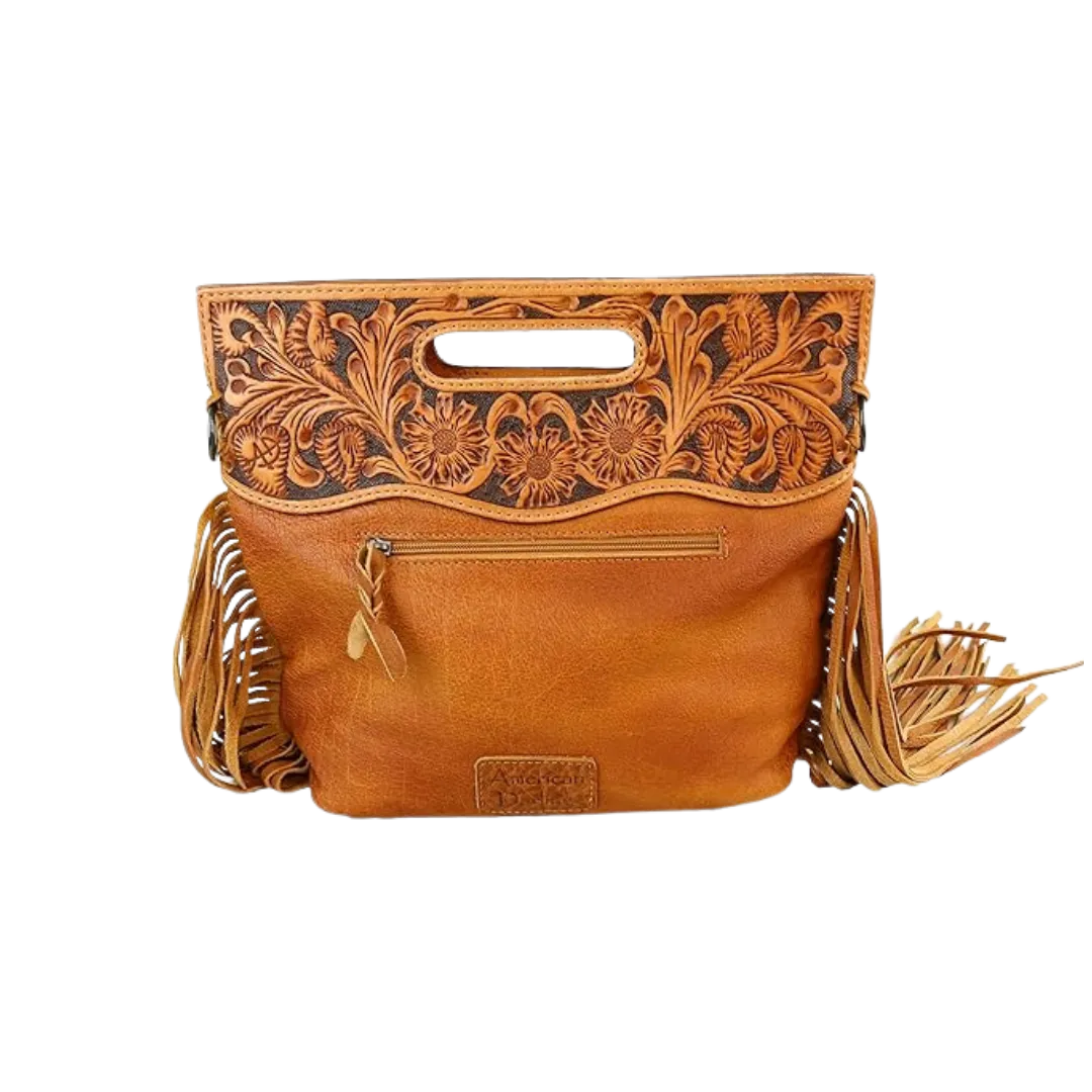 American Darling Women's Leather and Hair Fringe Crossbody