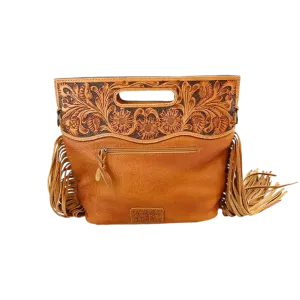 American Darling Women's Leather and Hair Fringe Crossbody