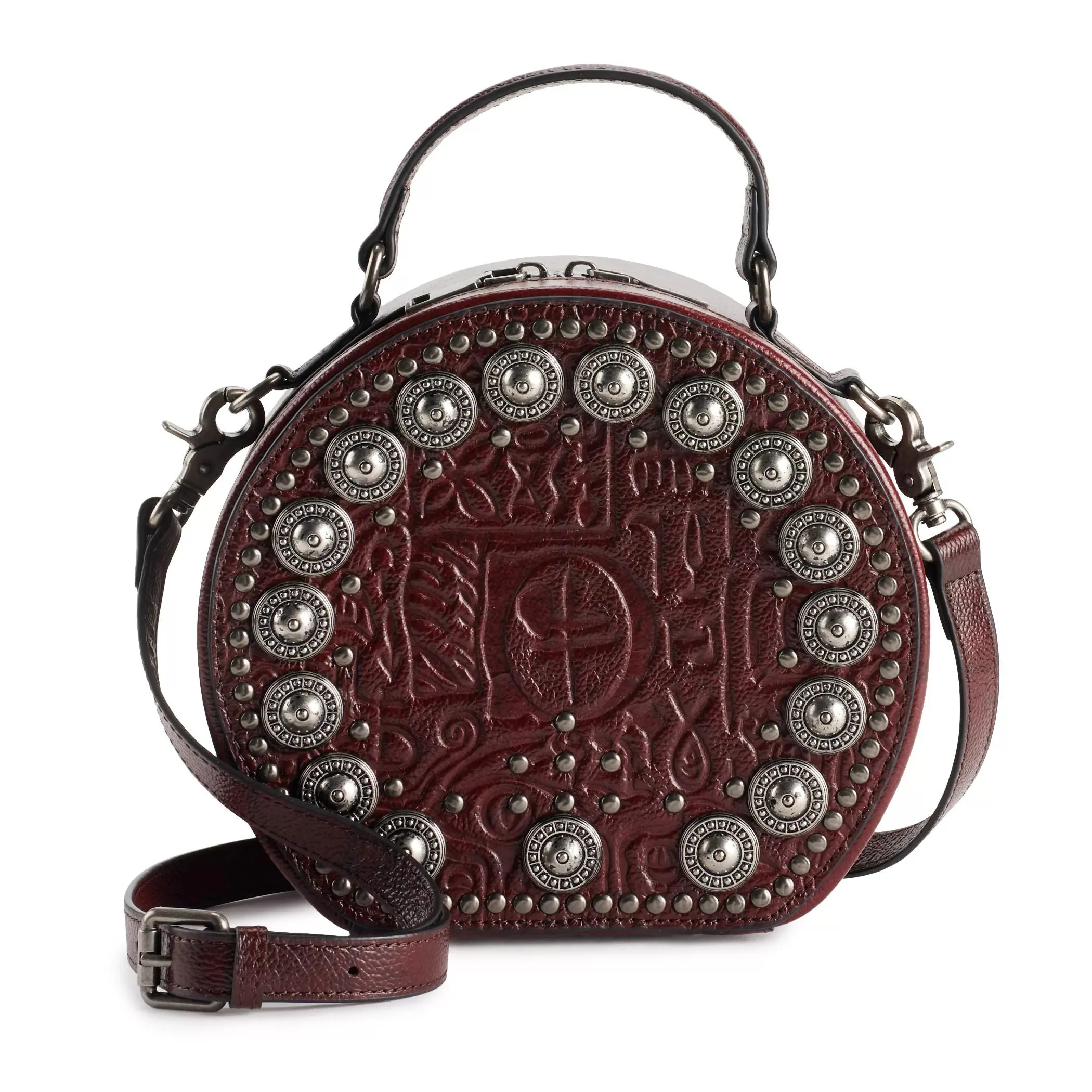 AmeriLeather AmeriLeather, dark red Jetta crossbody bag with embellishment