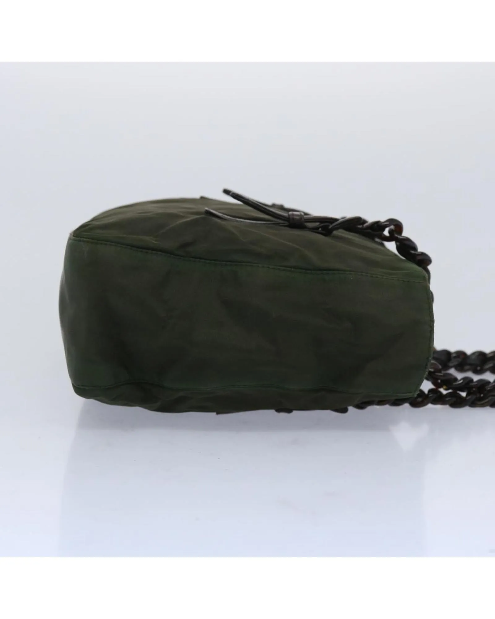 Authentic Khaki Nylon Prada Hand Bag