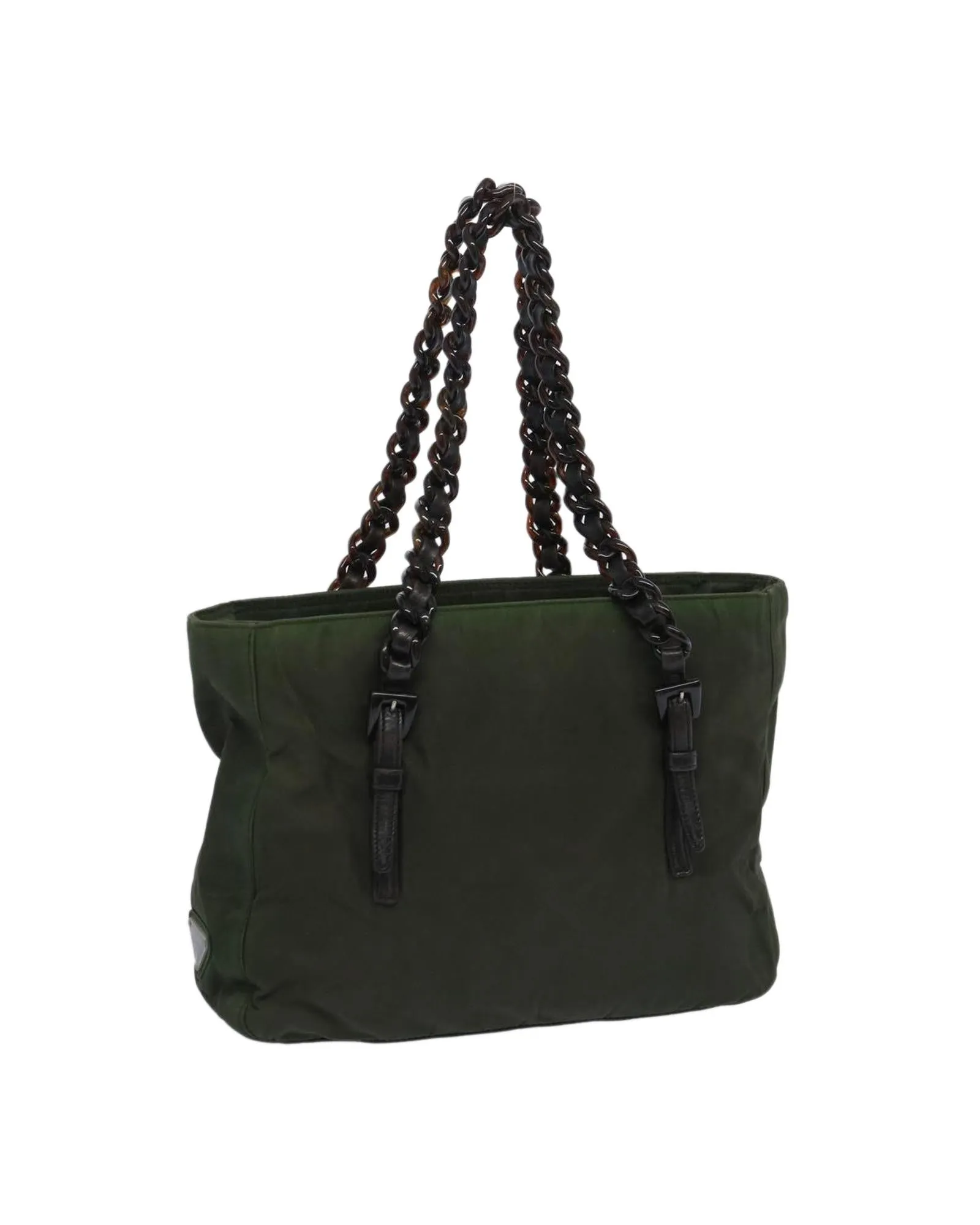 Authentic Khaki Nylon Prada Hand Bag