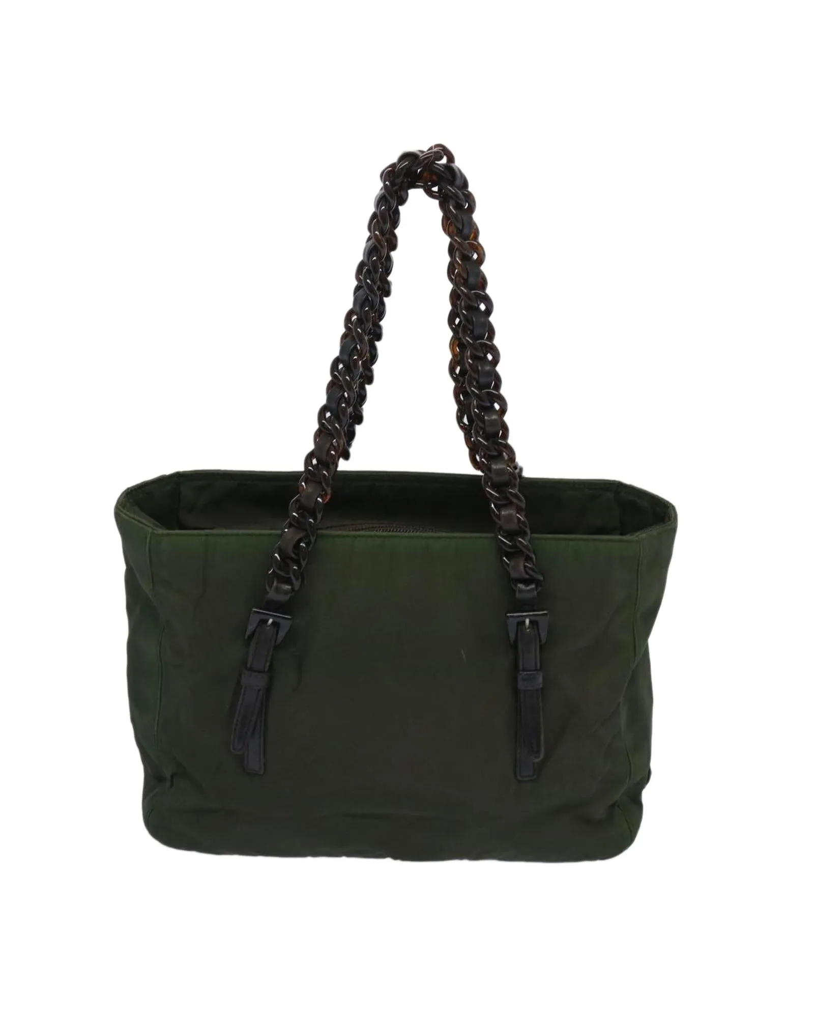 Authentic Khaki Nylon Prada Hand Bag