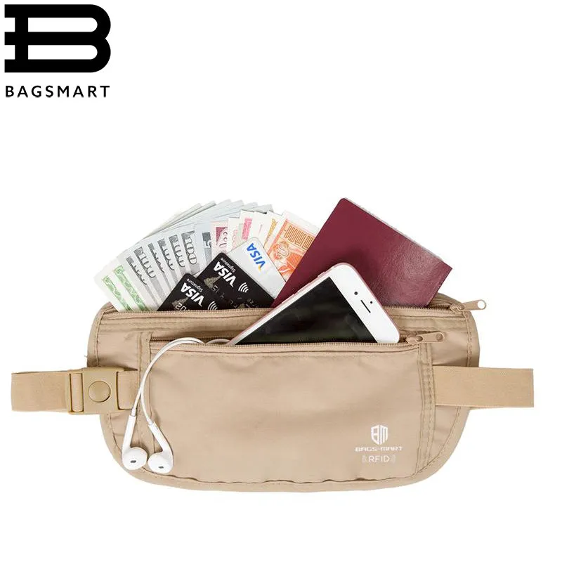 BAGSMART RFID High Quality Travel Waist Pouch Belt