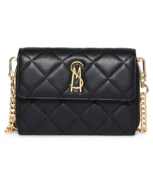 Bcarina Steve Madden Women's Quilted Crossbody Wallet, Black