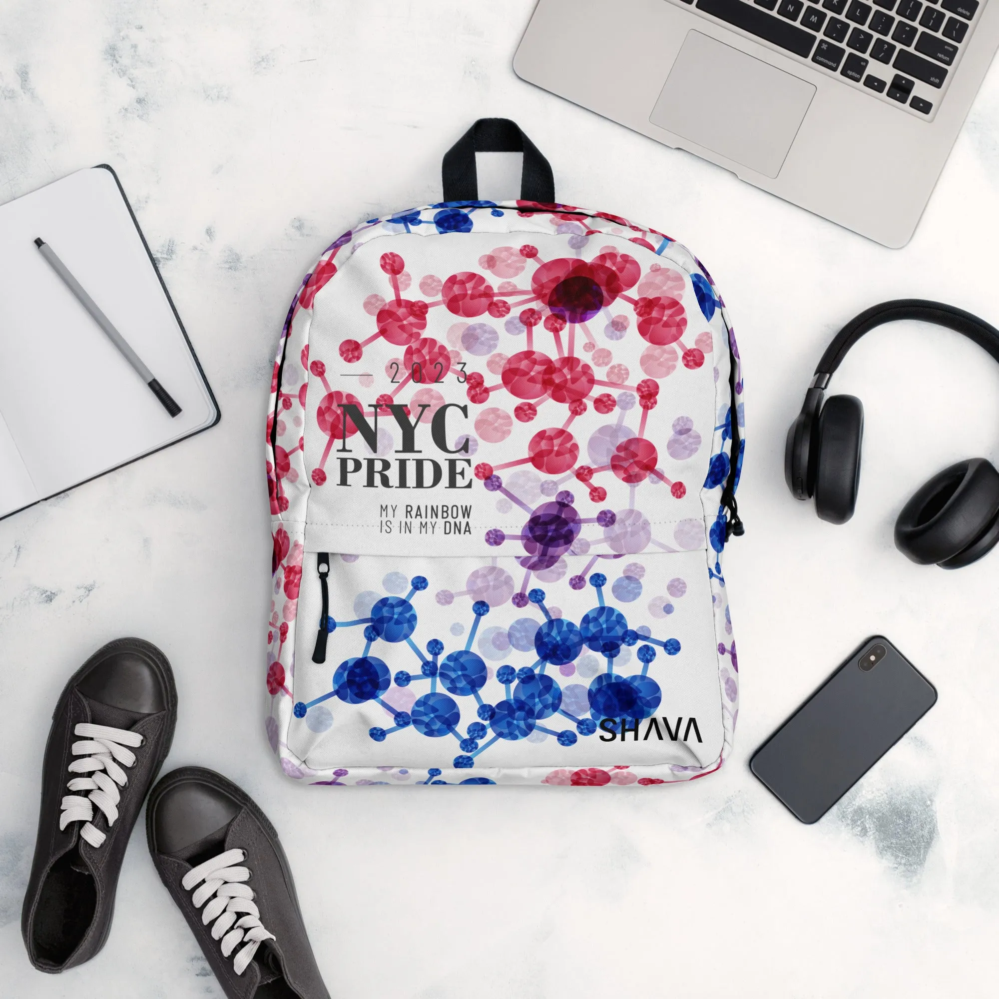 Bisexual Flag All-Over Print Pride Backpack NYC Pride - My Rainbow Is In My DNA