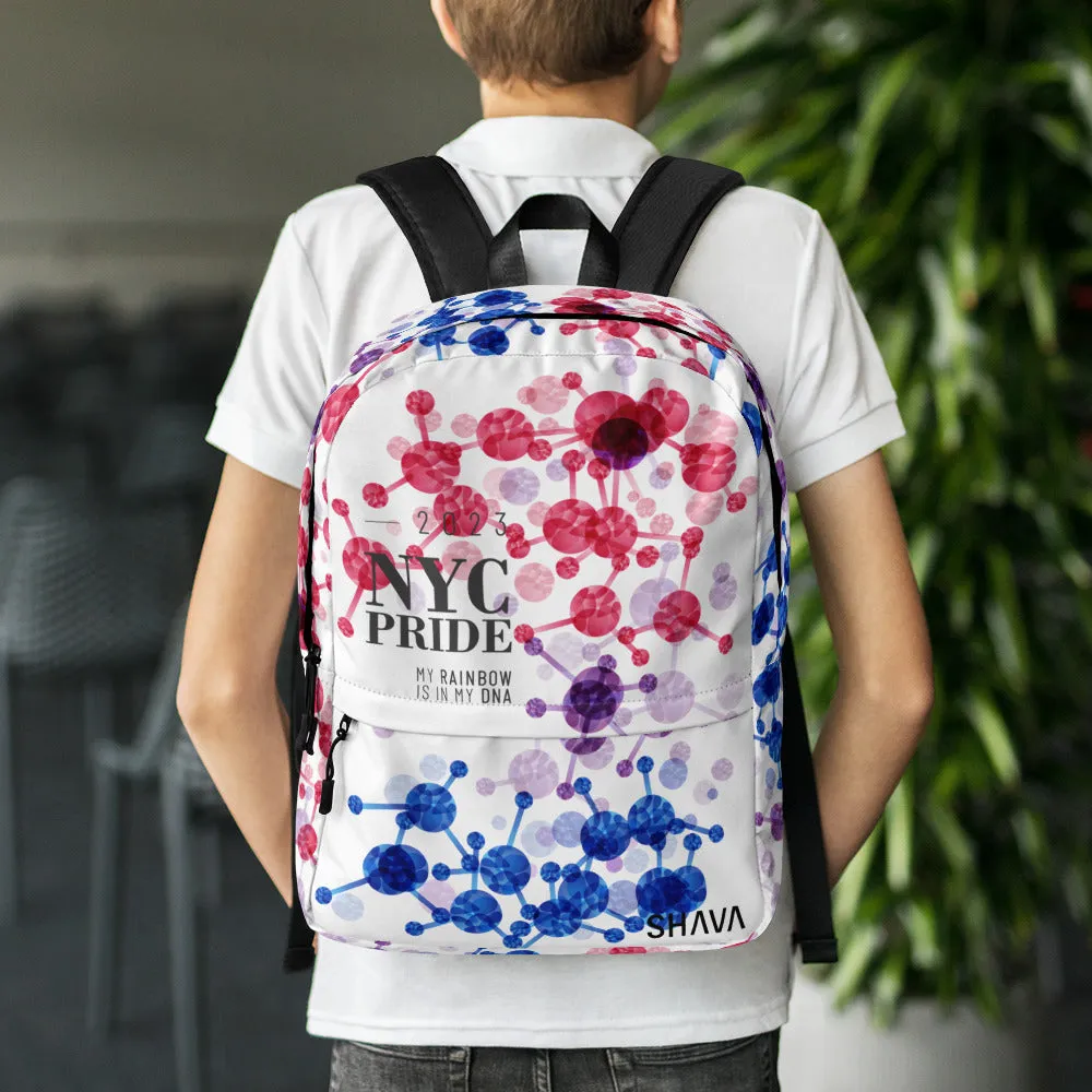 Bisexual Flag All-Over Print Pride Backpack NYC Pride - My Rainbow Is In My DNA