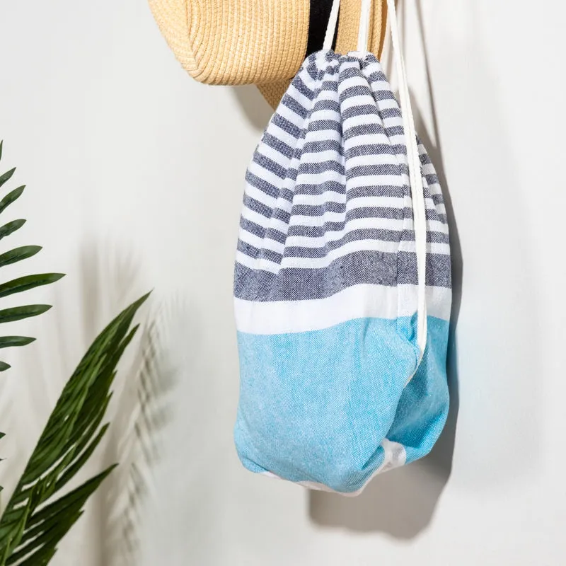 Bold Stripe Fouta Bag - Navy