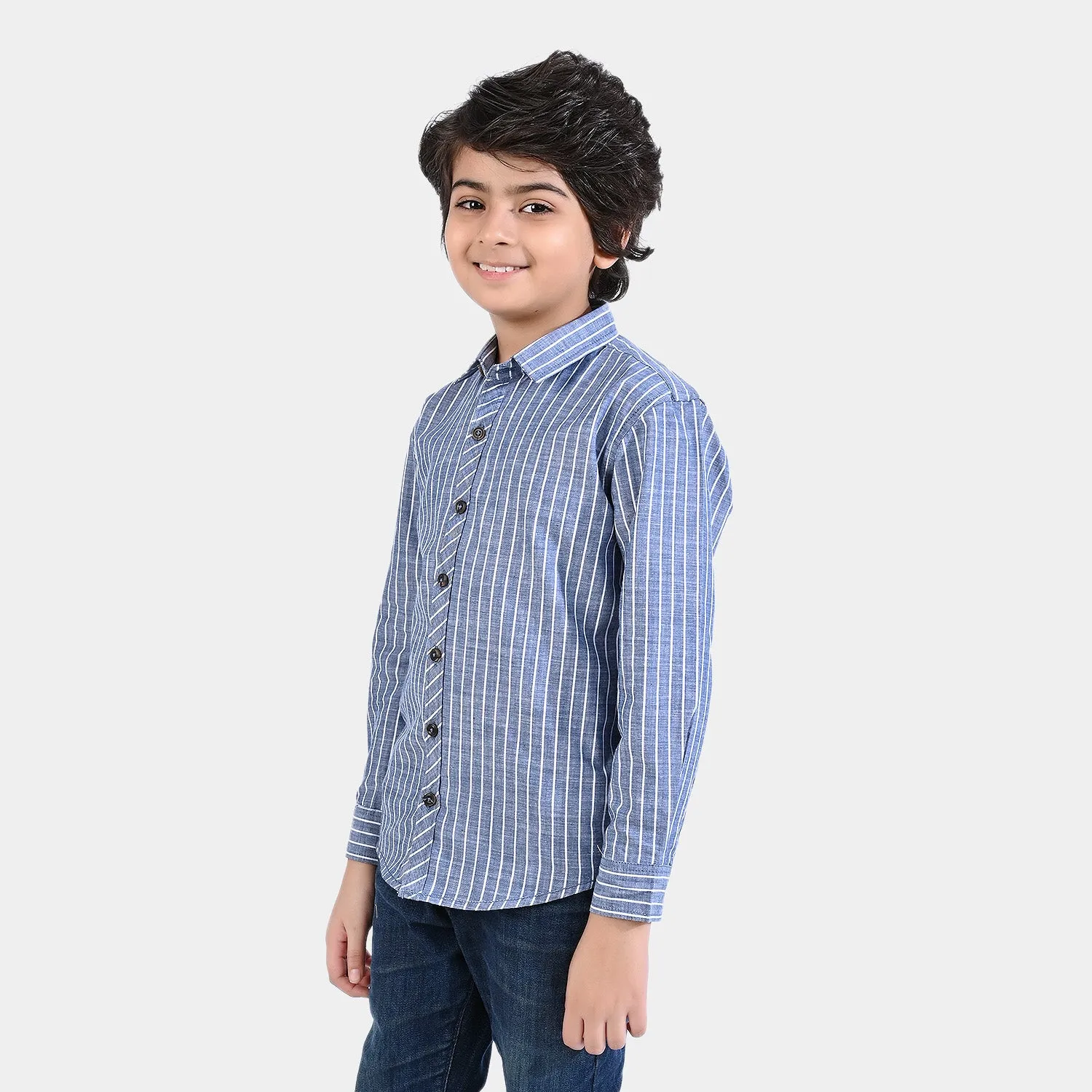 Boys Yarn Dyed Casual Shirt (Beyond Limit)-Blue