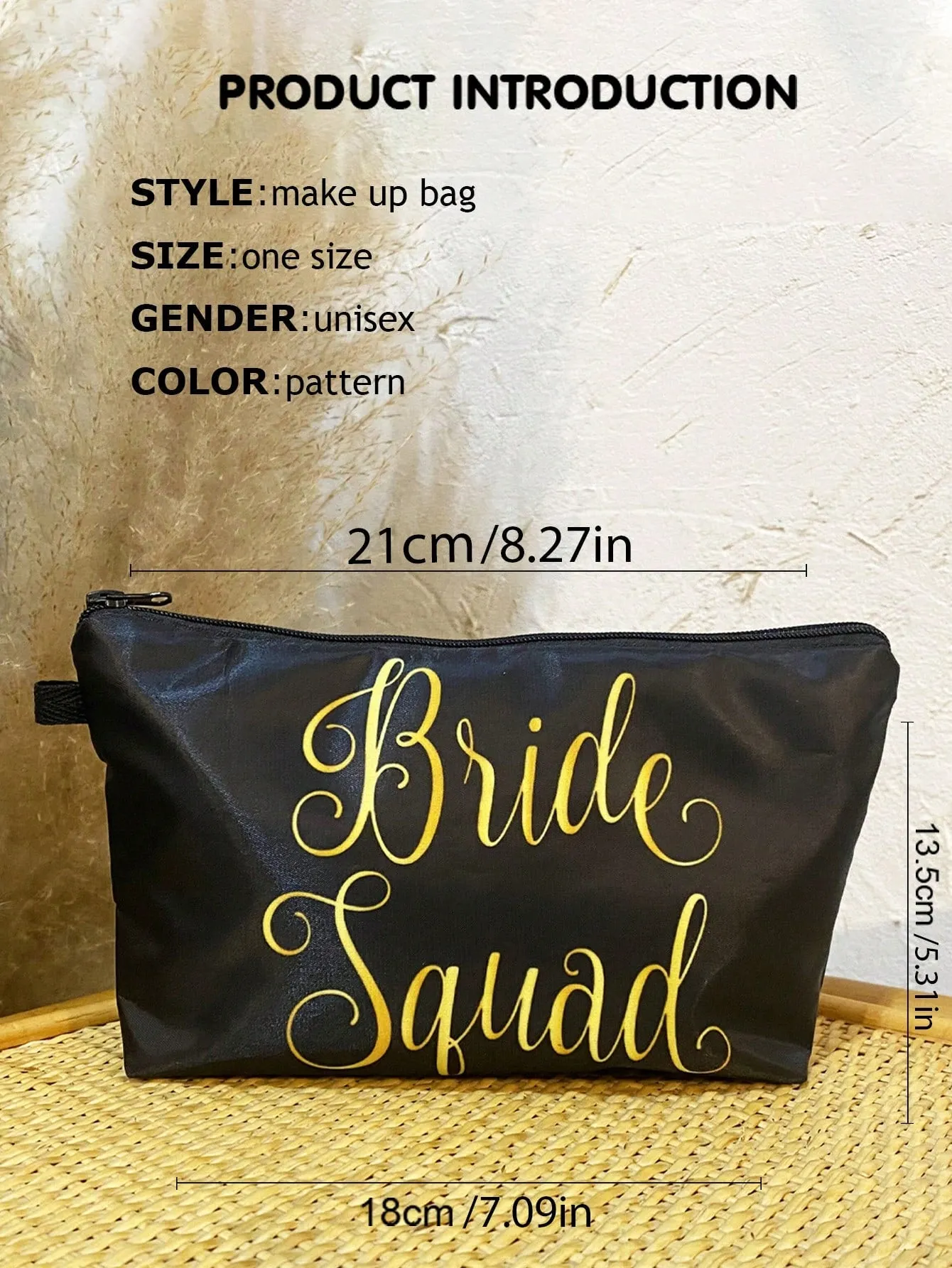 Bride Squad Bridesmaid Makeup Bag Cosmetic Organizer Toiletries Bag Makeup