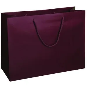 Burgundy Matte Rope Handle Euro-Tote Shopping Bags - 16.0 x 6.0 x 12.0