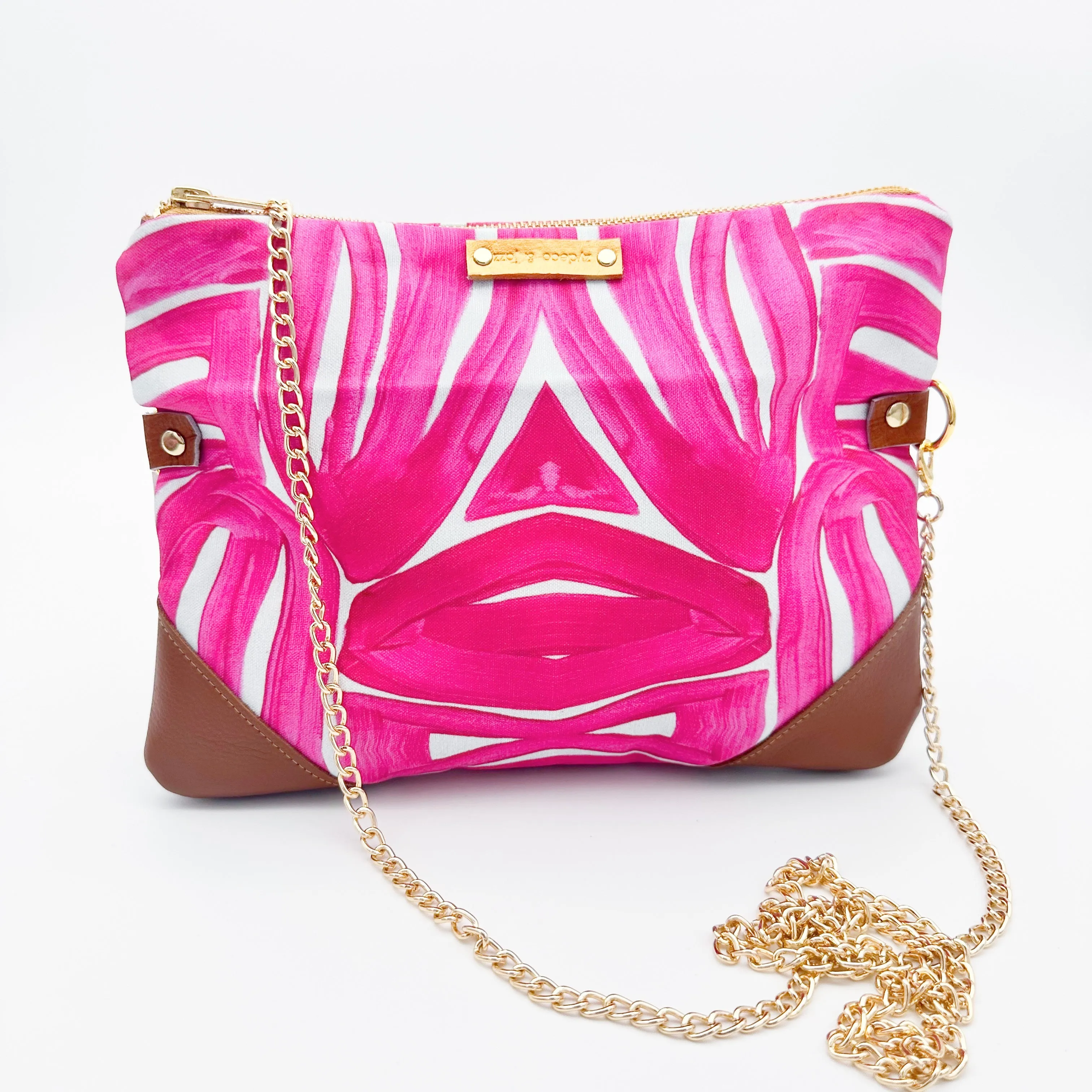 Caryota Fuchsia Folded Clutch/Crossbody