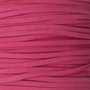 Cerise Faux Suede Leather Cord per metre