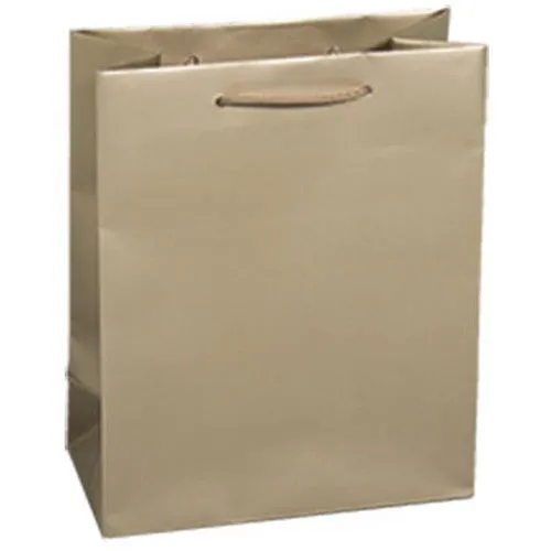 Champagne Matte Rope Handle Euro-Tote Shopping Bags - 6.5 x 3.5 x 6.5