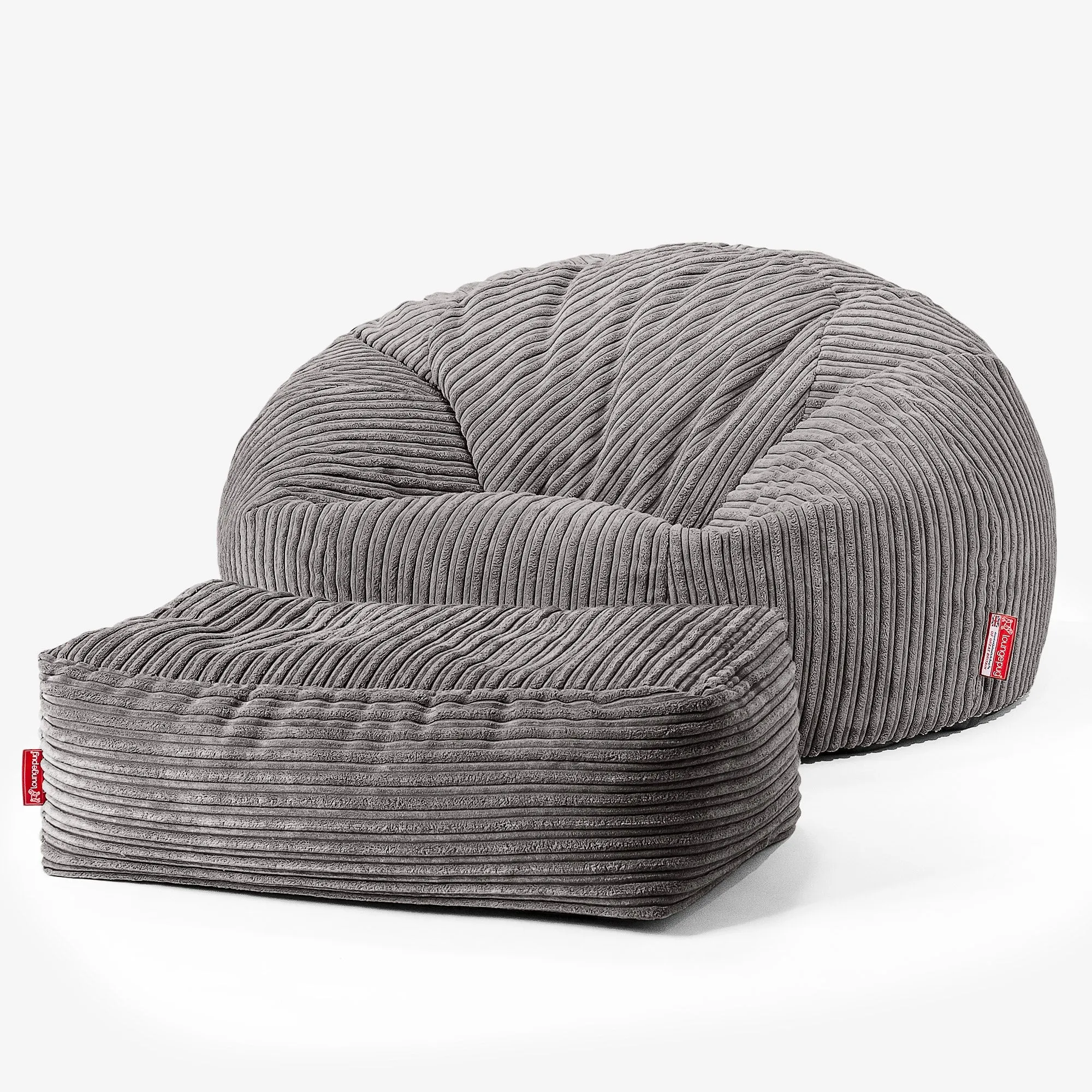 Children's Bean Bag Sofa 6-14 yr - Cord Graphite Grey