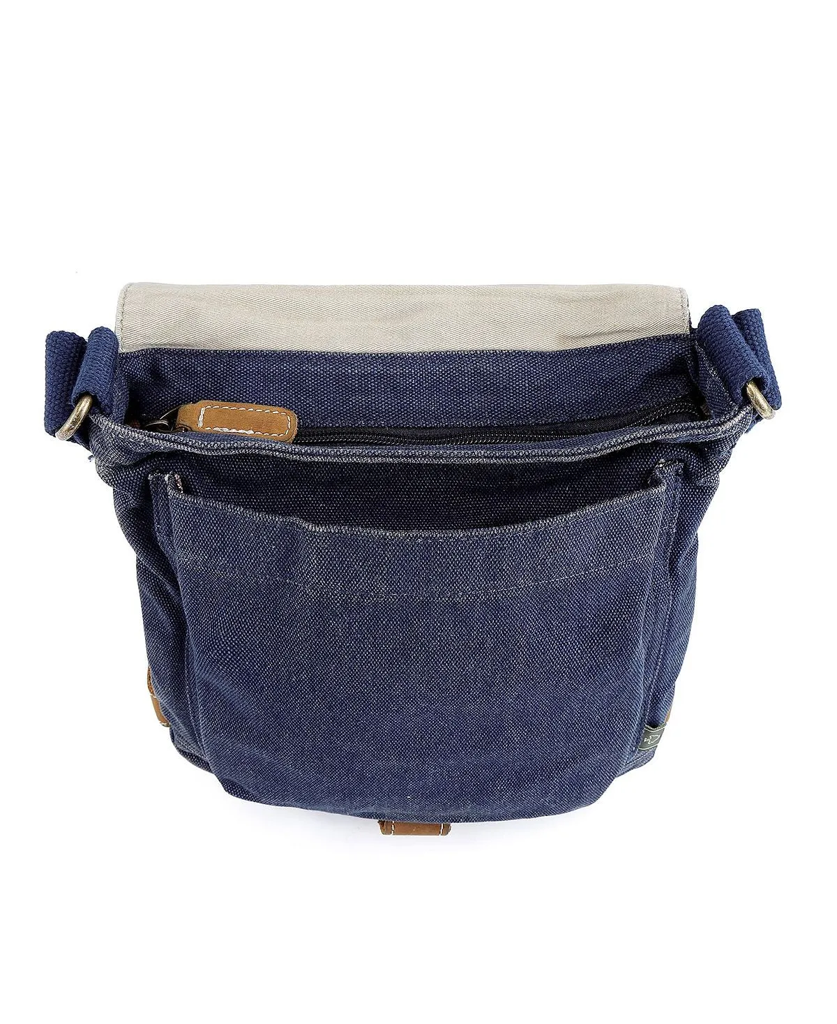 Classic canvas Atona shoulder bag with flap TSD BRAND, blue