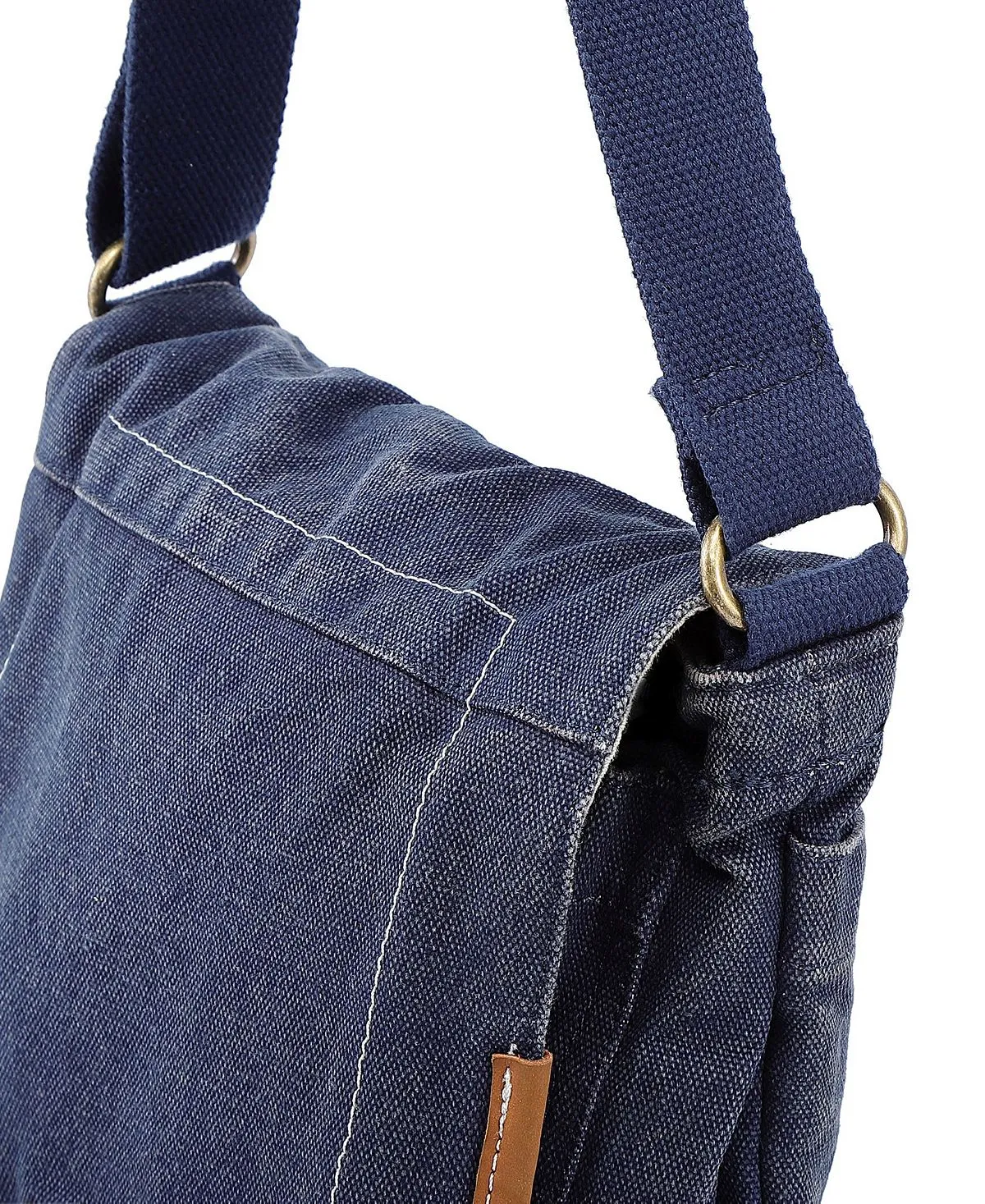 Classic canvas Atona shoulder bag with flap TSD BRAND, blue