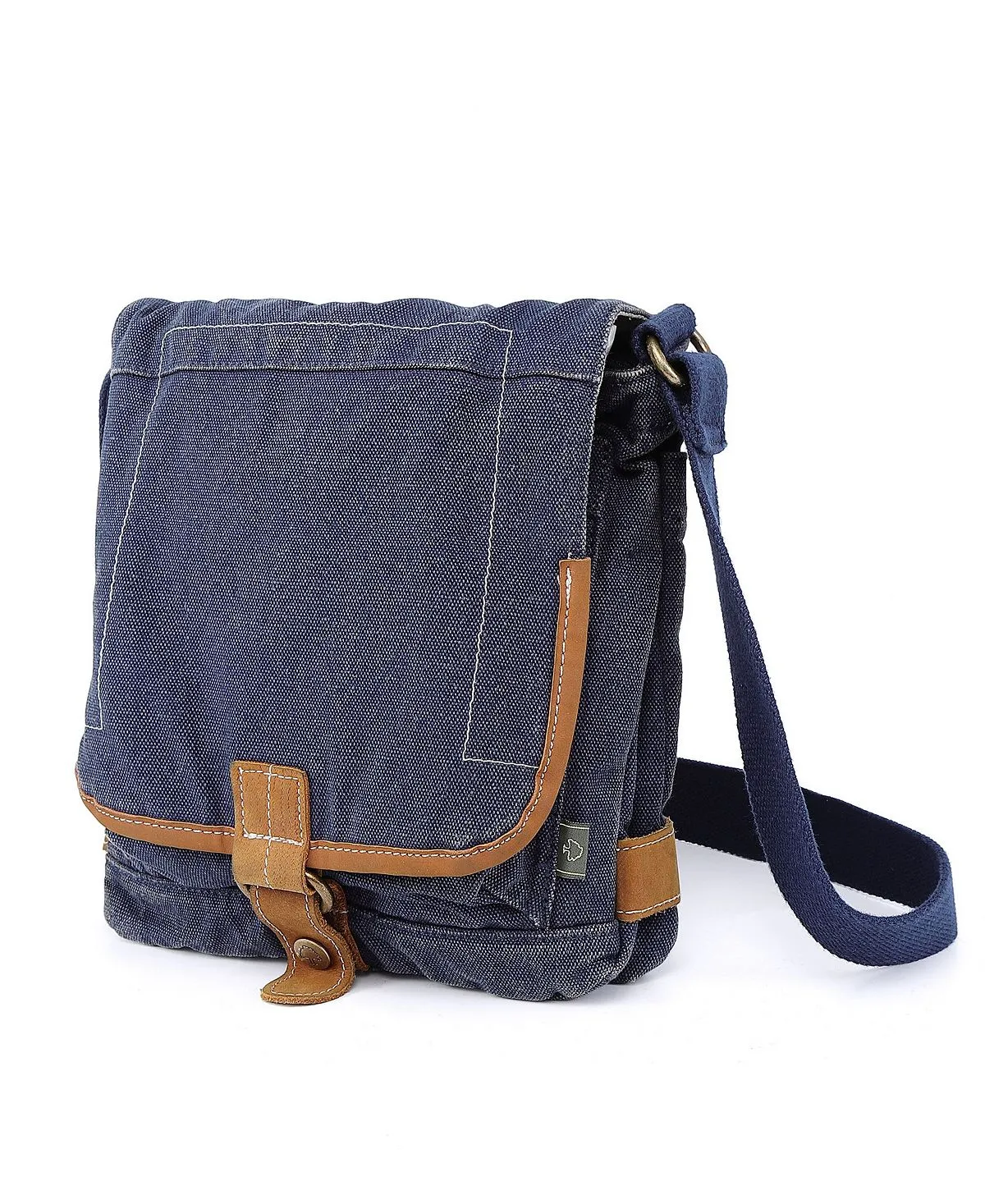 Classic canvas Atona shoulder bag with flap TSD BRAND, blue