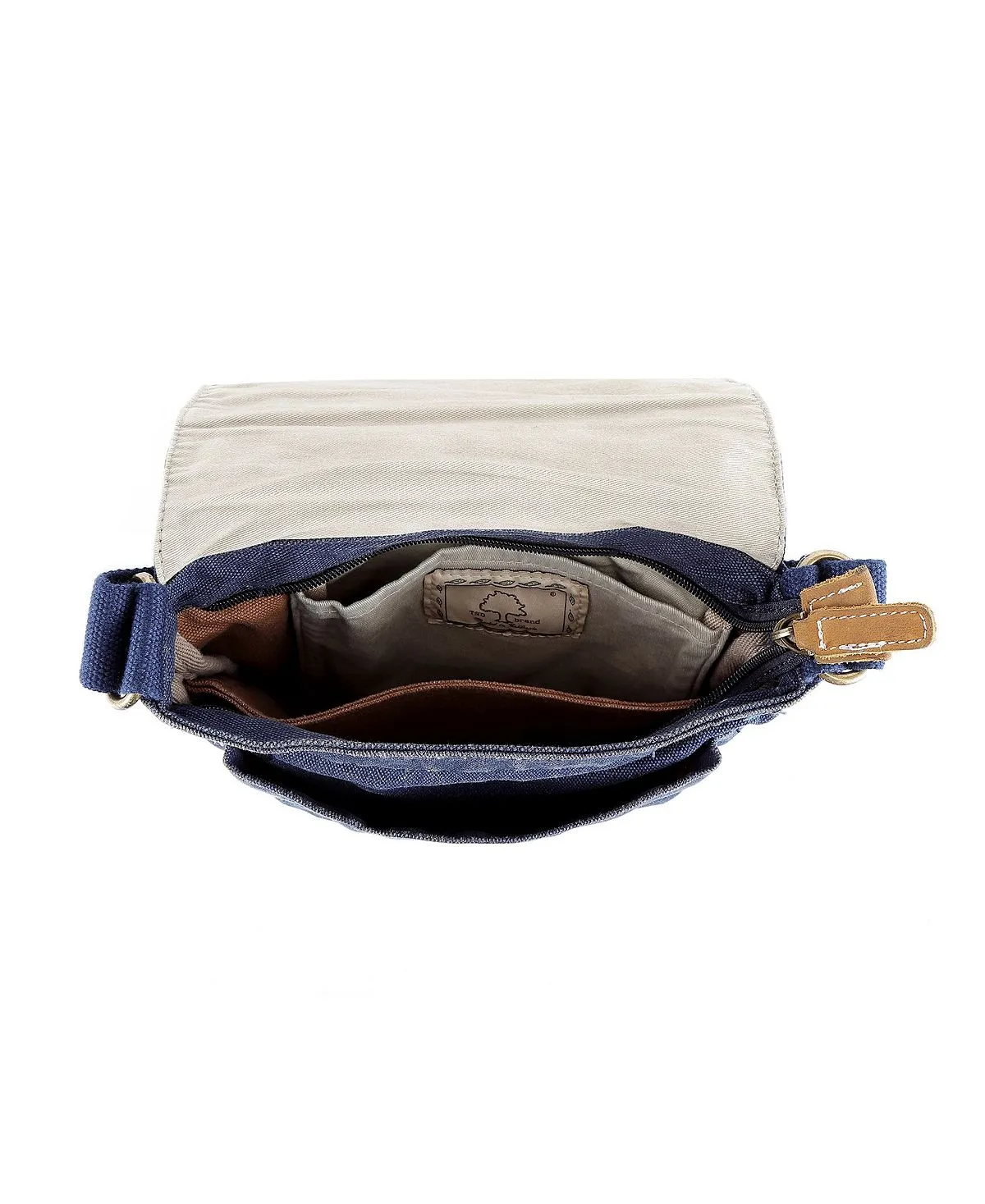 Classic canvas Atona shoulder bag with flap TSD BRAND, blue