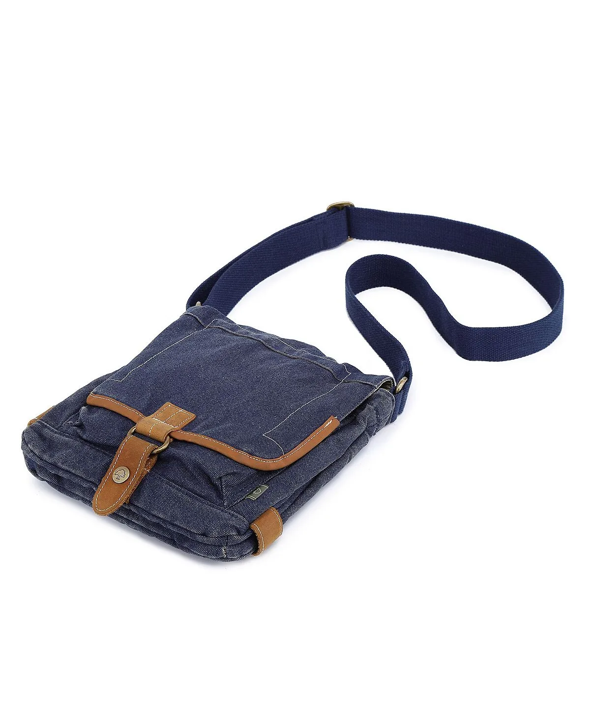 Classic canvas Atona shoulder bag with flap TSD BRAND, blue