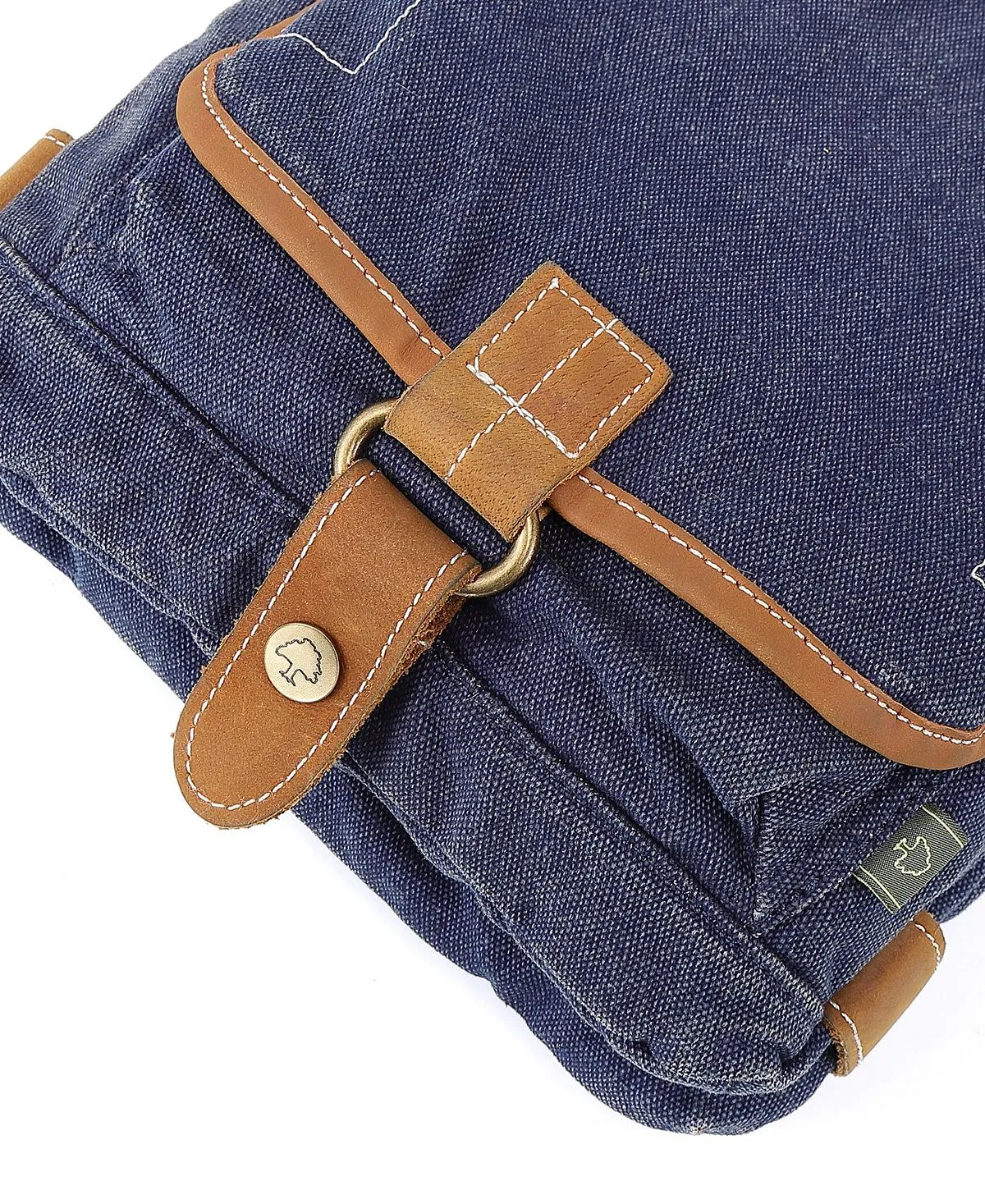 Classic canvas Atona shoulder bag with flap TSD BRAND, blue