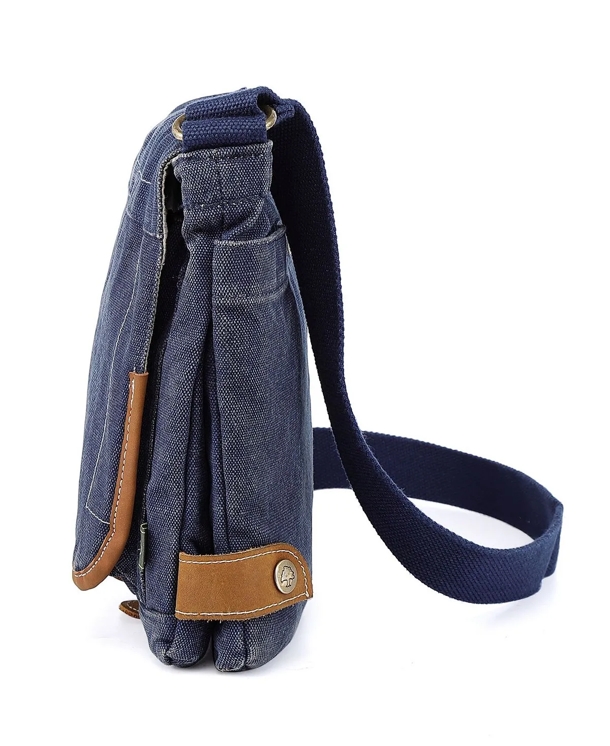 Classic canvas Atona shoulder bag with flap TSD BRAND, blue