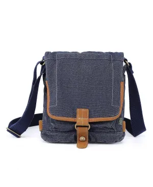 Classic canvas Atona shoulder bag with flap TSD BRAND, blue