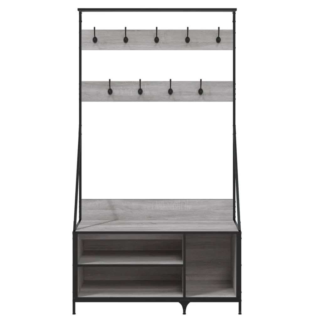 Clothes Rack with Shoe Storage Grey Sonoma 100x41x184 cm