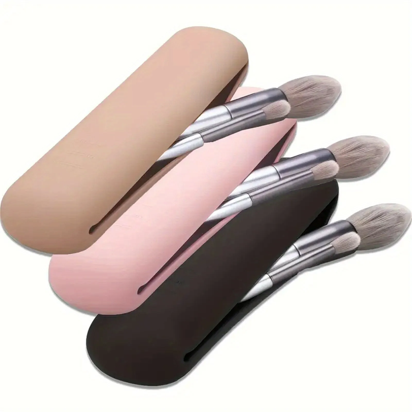 Compact Silicone Makeup Brush Holder  Fashionable Travel Organizer