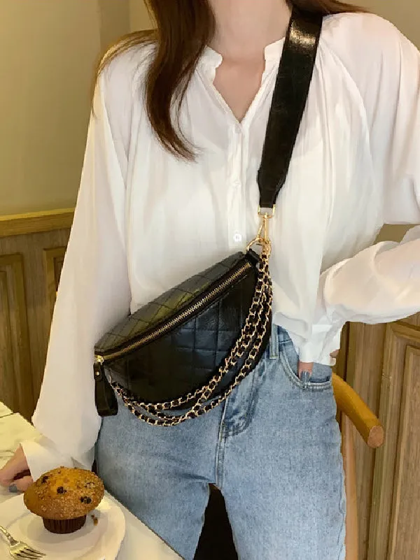 Cool Chic Chains Zipper Sling Bag