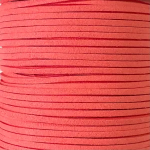 Coral Faux Suede Leather Cord per metre