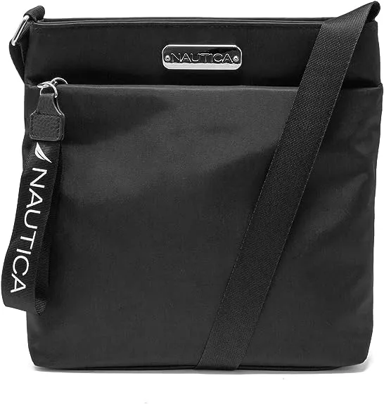 Crossbody bag Nautica Diver Nylon Small Purse with Adjustable Shoulder Strap, black