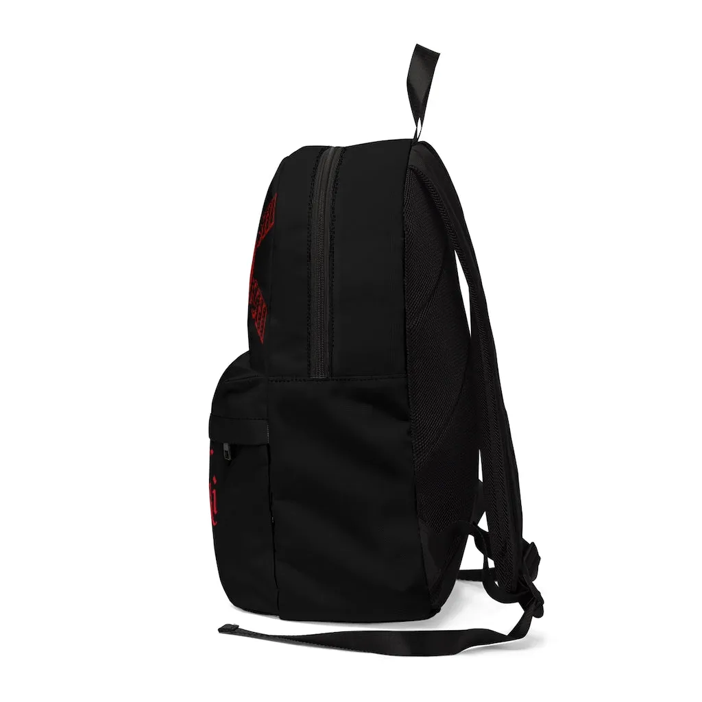 Crowgodshi Designer-X Backpack, BURGUNDY LOGO