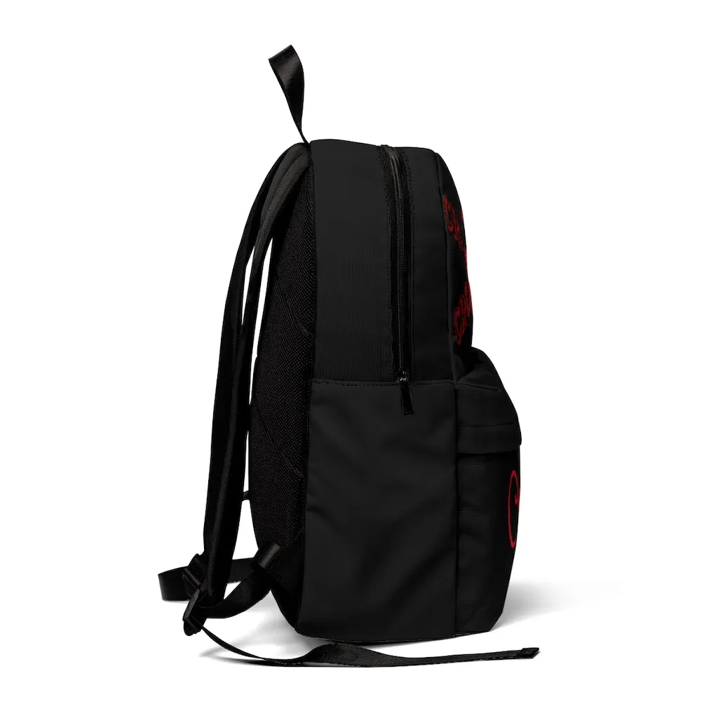 Crowgodshi Designer-X Backpack, BURGUNDY LOGO