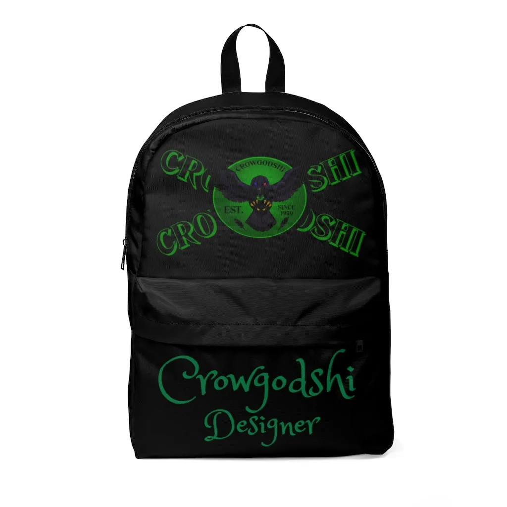 Crowgodshi Designer-X Backpack, GREEN LOGO