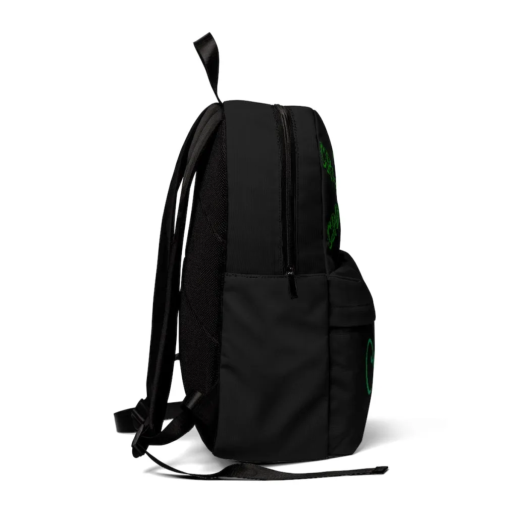 Crowgodshi Designer-X Backpack, GREEN LOGO