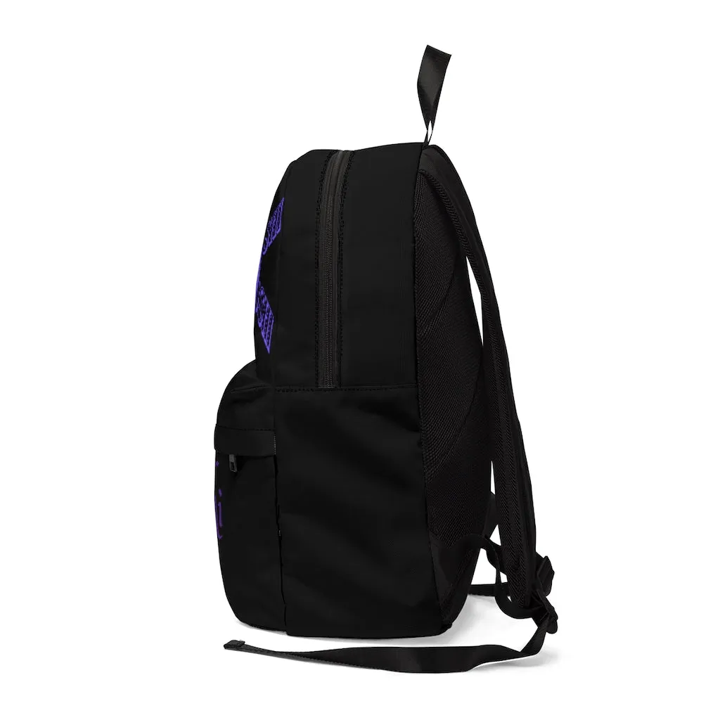 Crowgodshi Designer-X Backpack, PURPLE LOGO