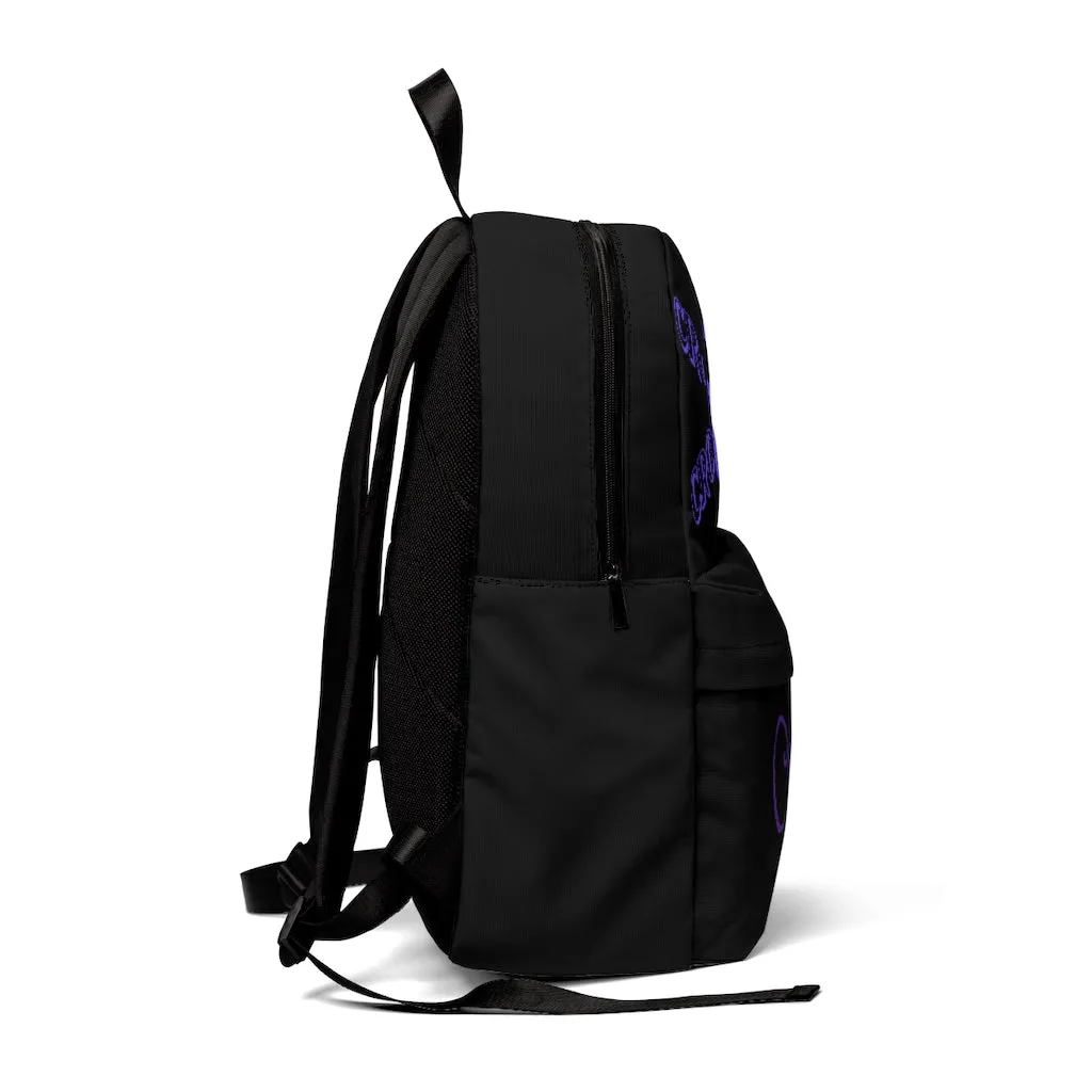 Crowgodshi Designer-X Backpack, PURPLE LOGO