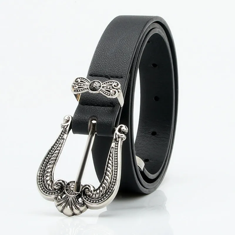 Crown Alloy Buckle Belt Women's European and American Sweater Jeans Decorative Belt