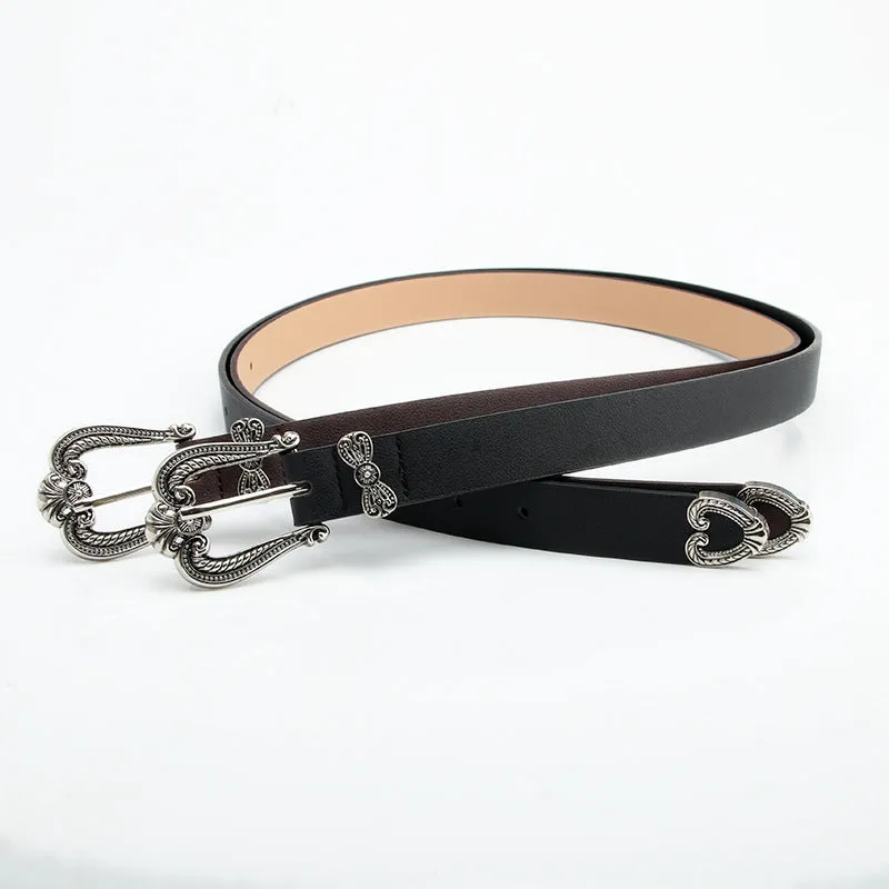 Crown Alloy Buckle Belt Women's European and American Sweater Jeans Decorative Belt