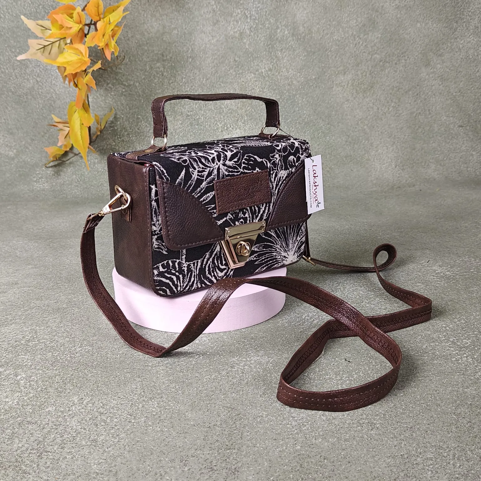 Cuboid Case Sling bags Floral Prints Design.