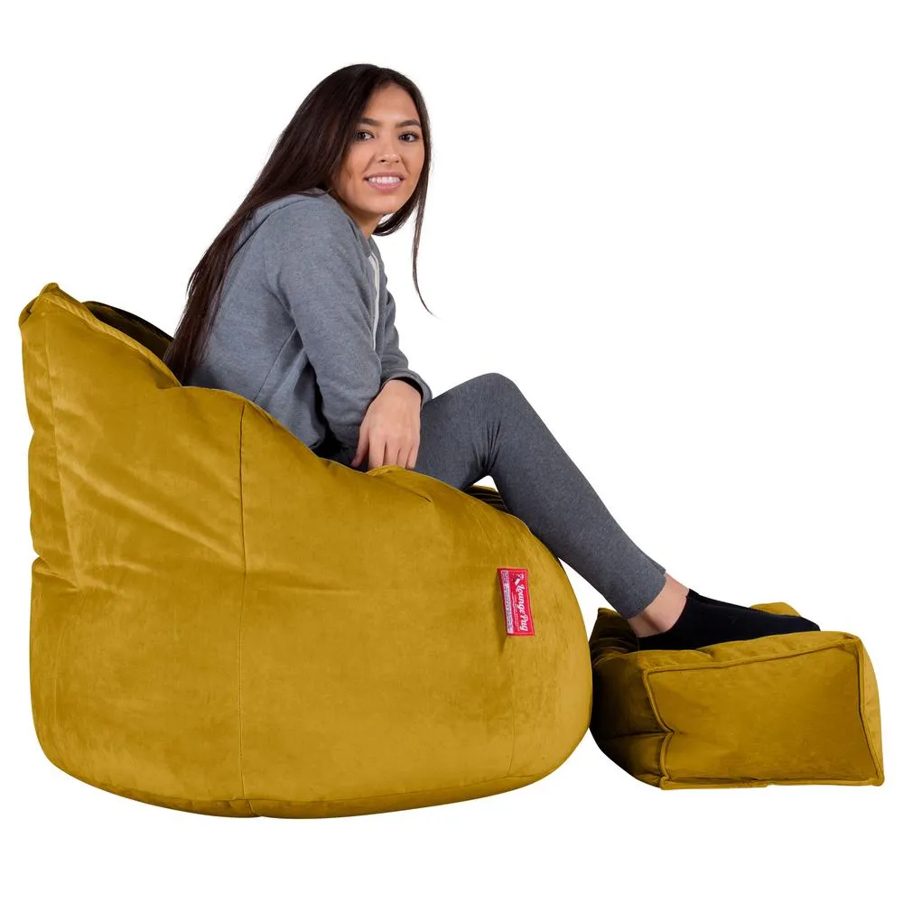 Cuddle Up Beanbag Chair - Velvet Mustard