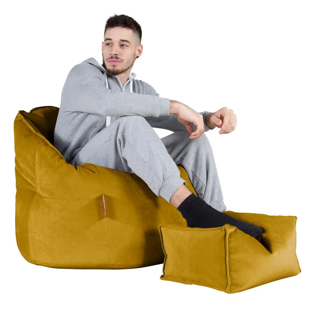 Cuddle Up Beanbag Chair - Velvet Mustard