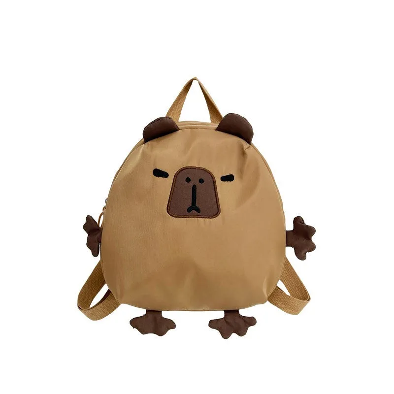 Cute Net Thang-Ga Pibala Backpack Bags Ins Popular Girl Heart Cartoon Capybara Large Capacity Student Schoolbag