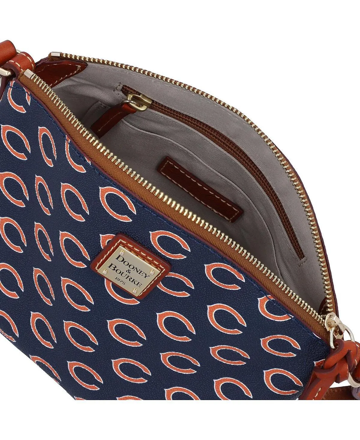 Dooney & Bourke Women's Chicago Bears Signature Suki Medium Strap Crossbody Bag, Blue